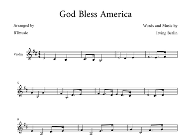 God Bless America ® (arr. BTmusic)