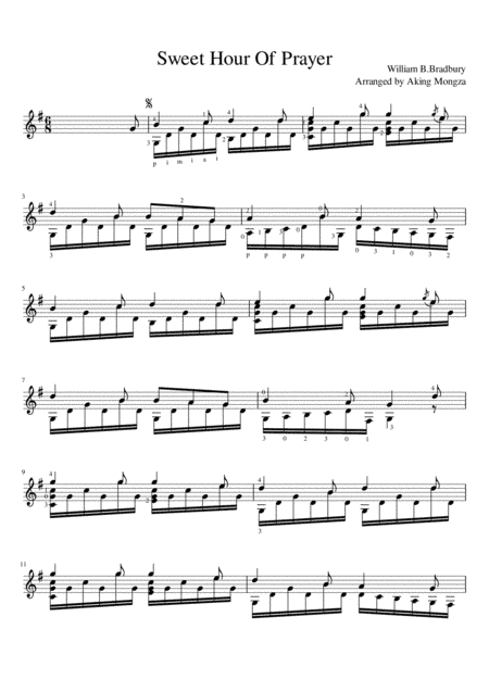 Sweet Hour Of Prayer (arr. Aking Mongza)