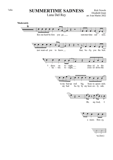 Summertime Sadness (arr. Ivan Marini)