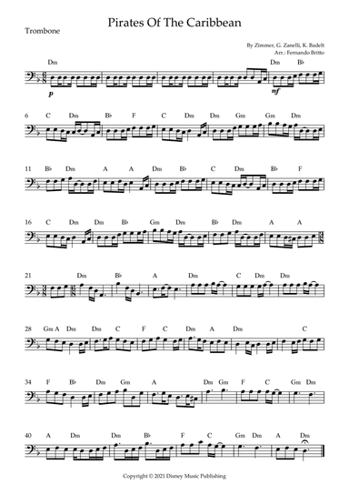 Pirates Of The Caribbean (arr. Fernando Britto)