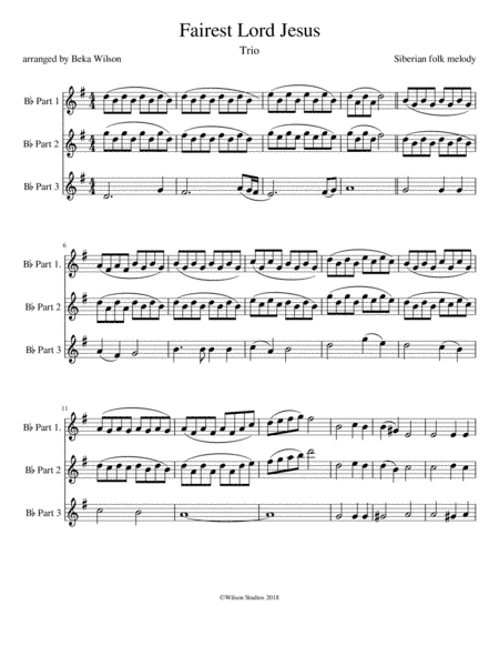 Fairest Lord Jesus (arr. Beka Wilson)