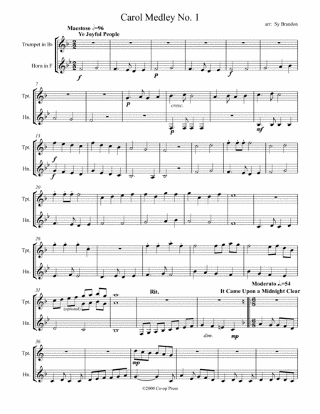 Carol Medley No. 1  for Trumpet and Horn (arr. Sy Brandon)