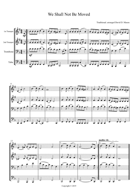 We Shall Not Be Moved (arr. David D. Mason)