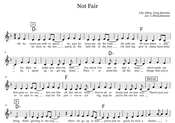 Not Fair (arr. Christoph Fleischmann)