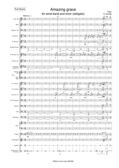 Amazing grace for wind band and choir (arr. Nicolas Avinée)