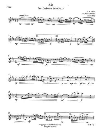 Bach - Air (on the G string) (arr. W. Giannone)