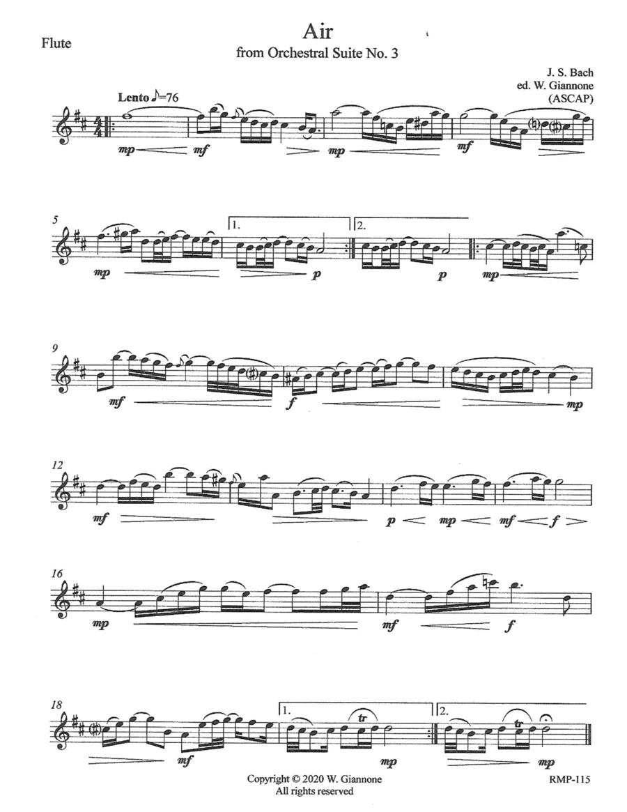 Bach - Air (on the G string) (arr. W. Giannone)