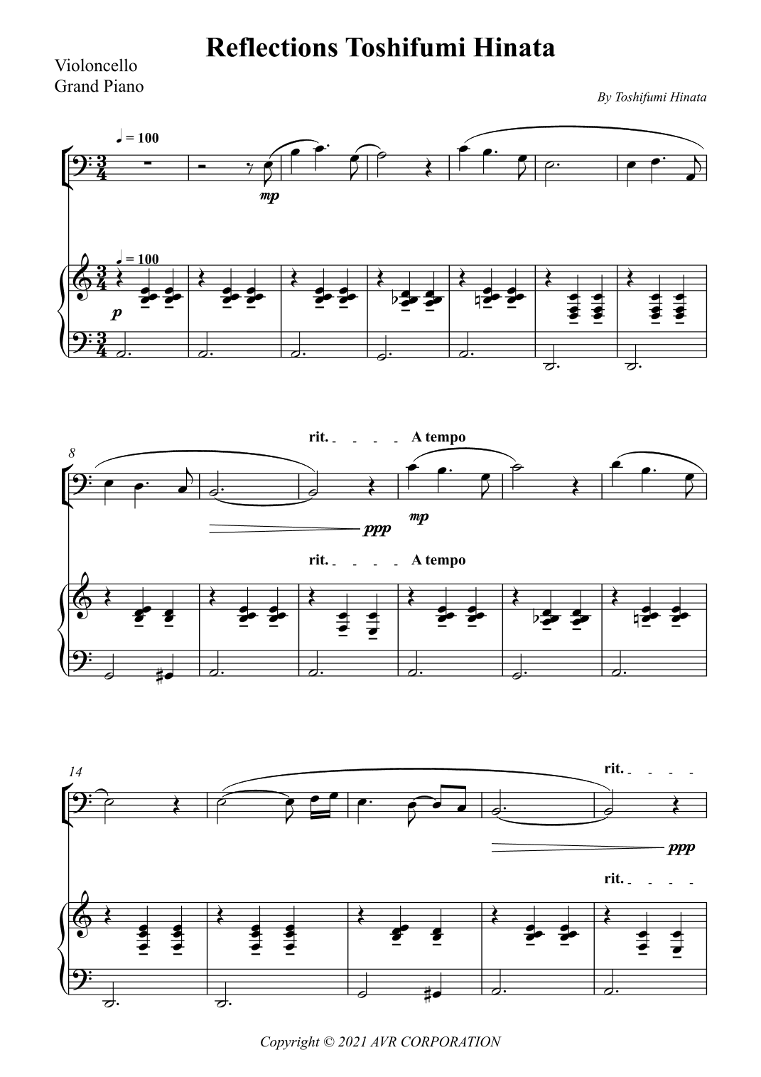 Reflections Toshifumi Hinata (arr. Wesley S. SIlva)