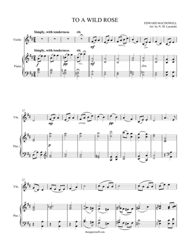 To A Wild Rose (arr. Nick Lacanski)