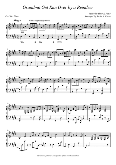 Grandma Got Run Over By A Reindeer (arr. Justin K. Reeve)