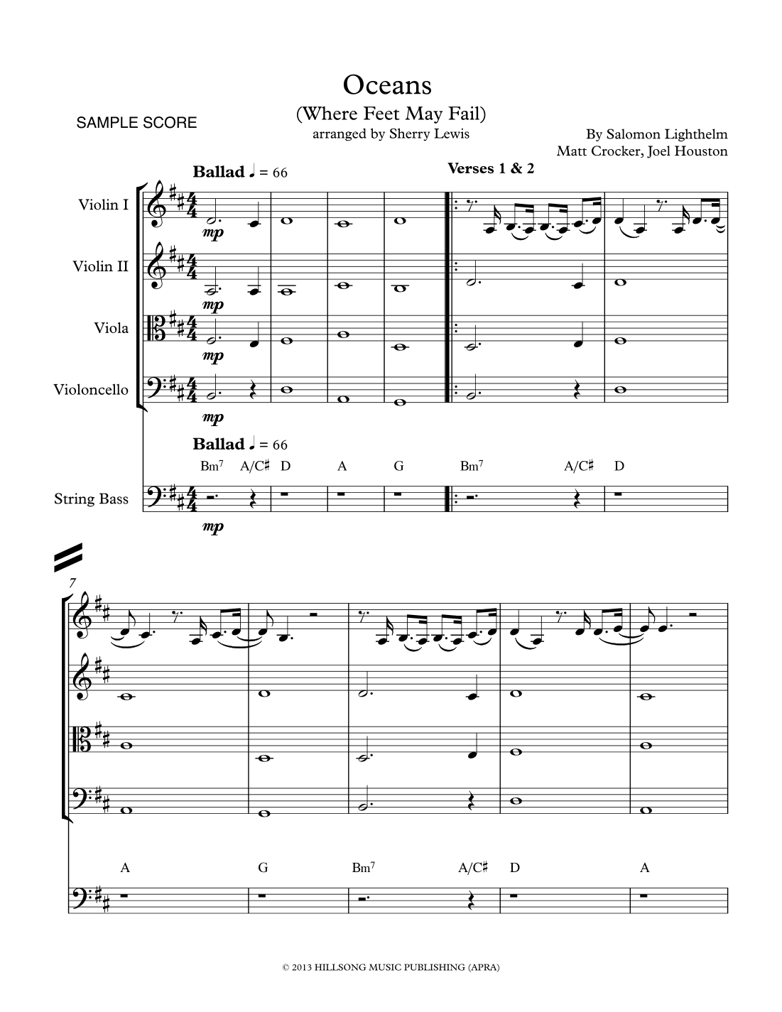 Oceans (where Feet May Fail) (arr. Sherry Lewis)