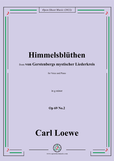 Loewe-Himmelsblüthen,Op 69 No.2,in g minor (arr. OSM Press)
