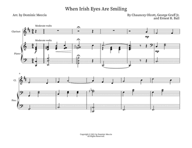 When Irish Eyes Are Smiling (arr. Dominic Meccia)