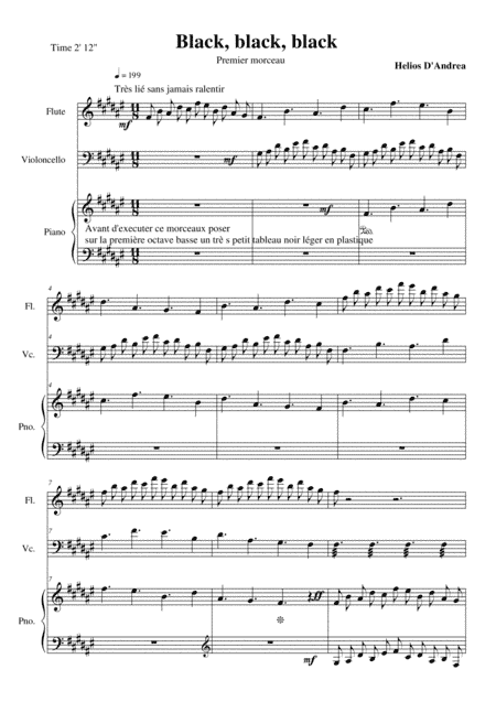 Black Black Black for flute cello and piano from Suite Black White and Grey