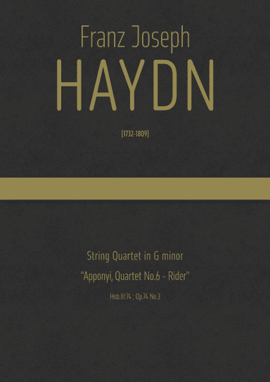 Haydn - String Quartet in G minor, Hob.III:74 ; Op.74 No.3 "Apponyi Quartet No.6 - Rider" (arr. J.G. Cucó Barber)