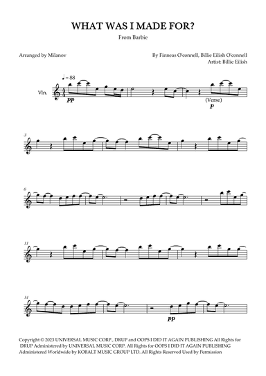 What Was I Made For? (arr. Milanov)