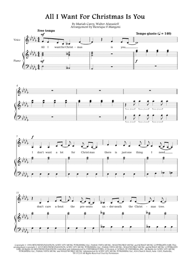 All I Want For Christmas Is You (arr. Henrique F Mangoni)