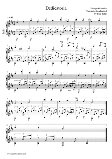 Dedicatoria (Enrique Granados) (arr. Blue Yates)