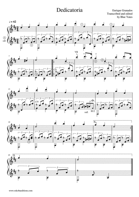 Dedicatoria (Enrique Granados) (arr. Blue Yates)