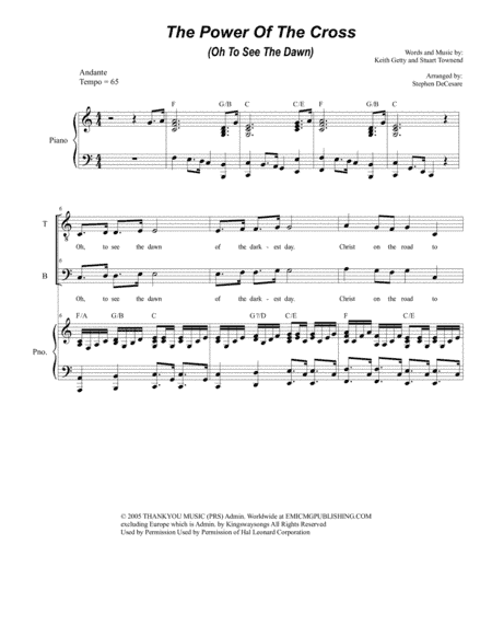 The Power Of The Cross (Oh To See The Dawn) (arr. Stephen DeCesare)