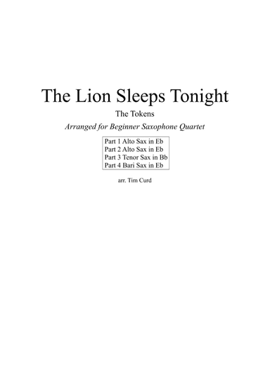 The Lion Sleeps Tonight (arr. Tim Curd)