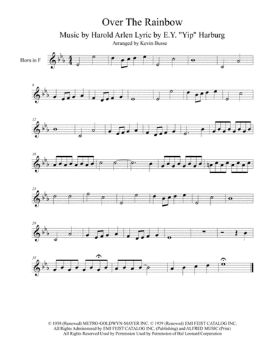 Over The Rainbow (from The Wizard Of Oz) (arr. Kevin Busse)