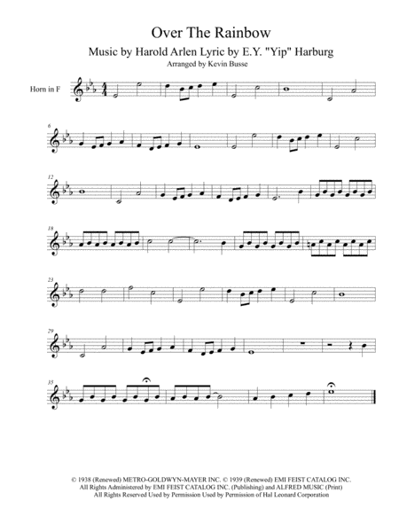 Over The Rainbow (from The Wizard Of Oz) (arr. Kevin Busse)