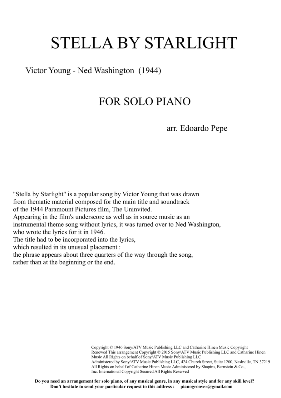 Stella By Starlight (arr. Edoardo Pepe)