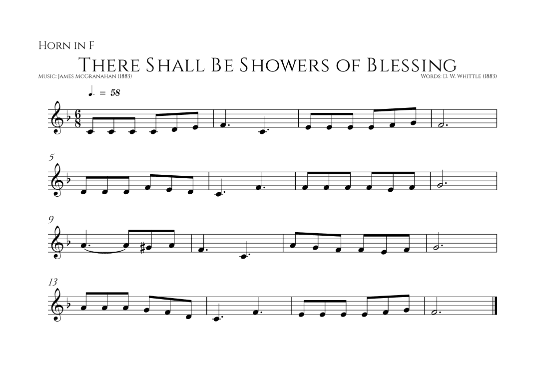 There Shall Be Showers of Blessing (arr. Music: James McGranahan (1883))