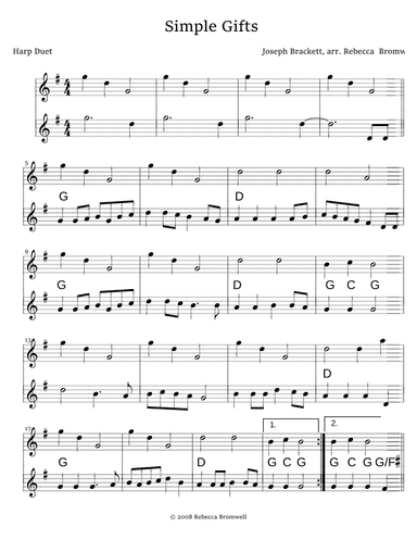 "Simple Gifts" - Score Only (arr. Rebecca Bromwell)