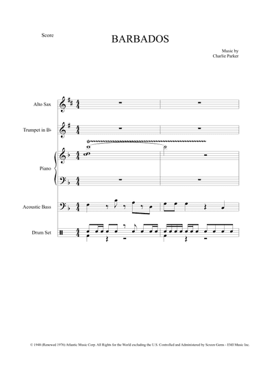 Barbados (arr. The Sheet Music Library)