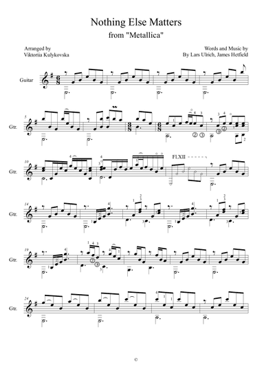 Nothing Else Matters (arr. Viktoriia Kulykovska)