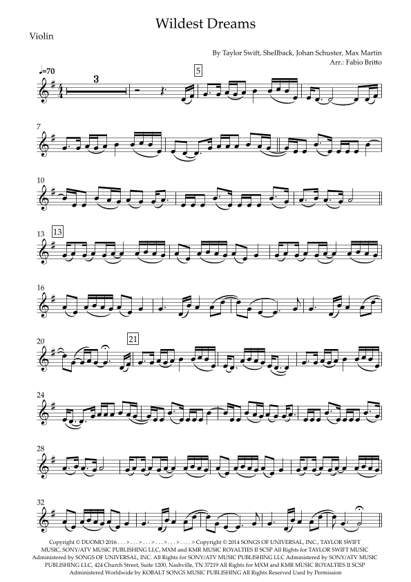 Wildest Dreams (arr. Fabio Britto)
