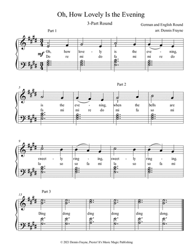 Oh, How Lovely Is the Evening (3-Part Round) (arr. Dennis Frayne)
