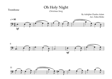 Oh Holly Night (Christmas Song) for Trombone Solo (arr. Fabio Britto)