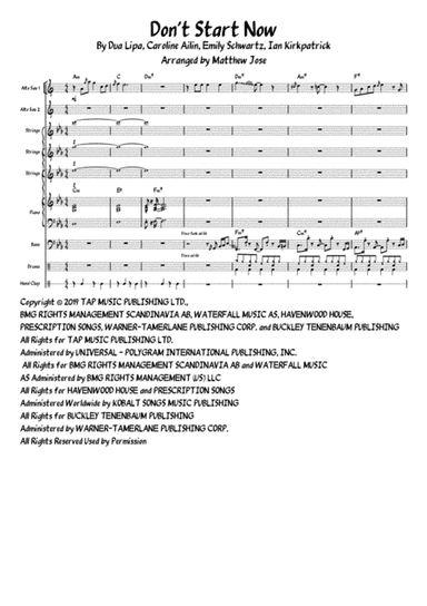 Don't Start Now (arr. Matthew Jose)
