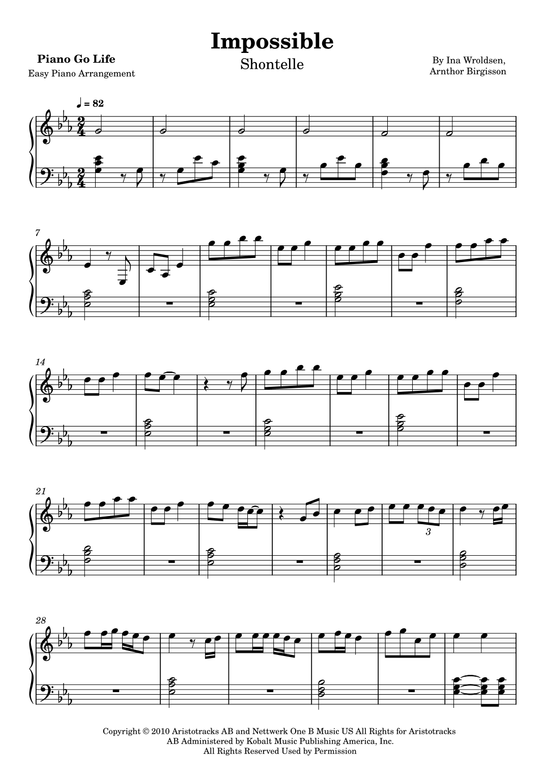 Impossible (arr. Piano Go Life)