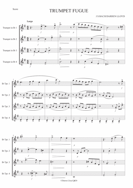 Trumpet Fugue - Trumpet quartet (arr. Darren Lloyd)