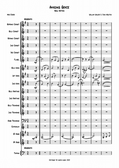 Amazing Grace. Hymn setting for brass band. (arr. Mike Eades)