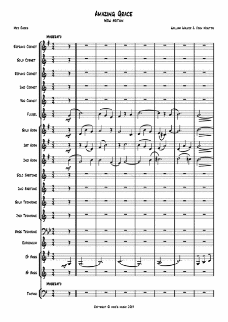 Amazing Grace. Hymn setting for brass band. (arr. Mike Eades)