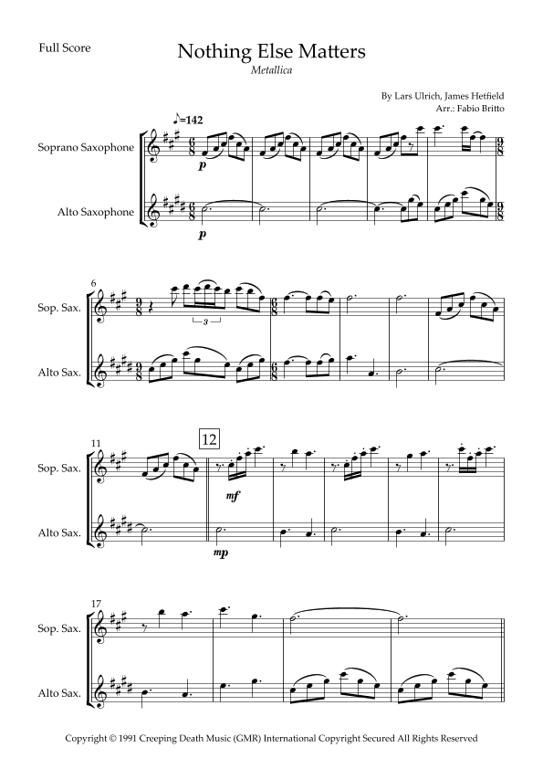 Nothing Else Matters (arr. Fabio Britto)