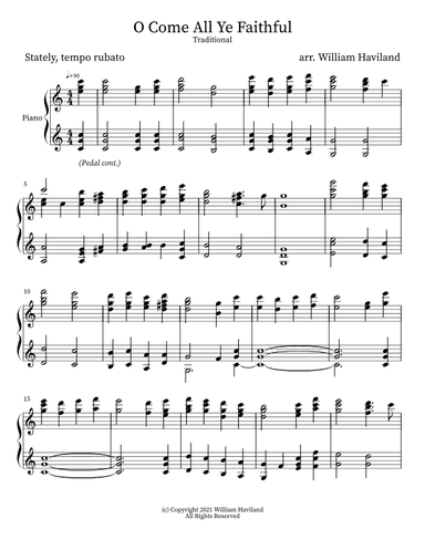 O Come All Ye Faithful (arr. William Haviland)
