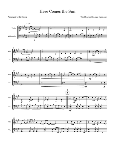 Here Comes The Sun (arr. K. Speck)