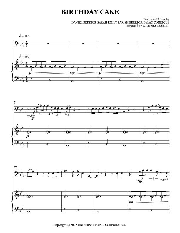 Birthday Cake (arr. Whitney Lussier)