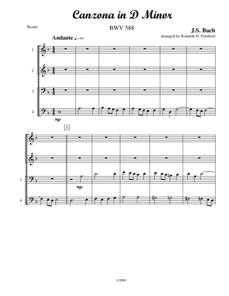 Canzona in D Minor (arr. Kenneth D. Friedrich)