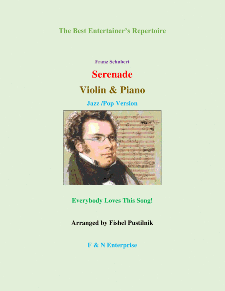 "Serenade" by Schubert-Piano Background for Violin and Piano (arr. Fishel Pustilnik)