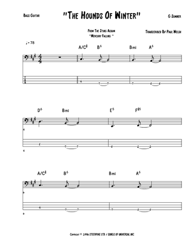 The Hounds Of Winter (arr. Accubass)