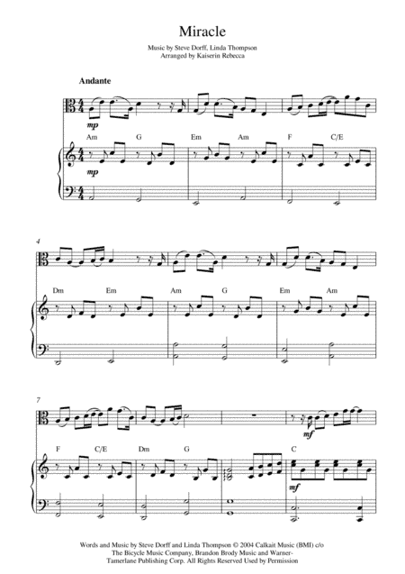 Miracle (arr. Kaiserin Rebecca)