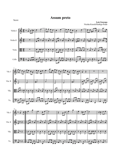 Assum Preto - Luiz Gonzaga - String quartet (arr. Rodrigo Prado)