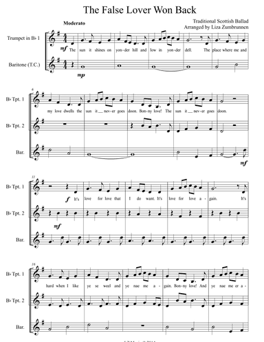 The False Lover Won Back (as played by the Gaelic Brass) (arr. Liza Zumbrunnen)